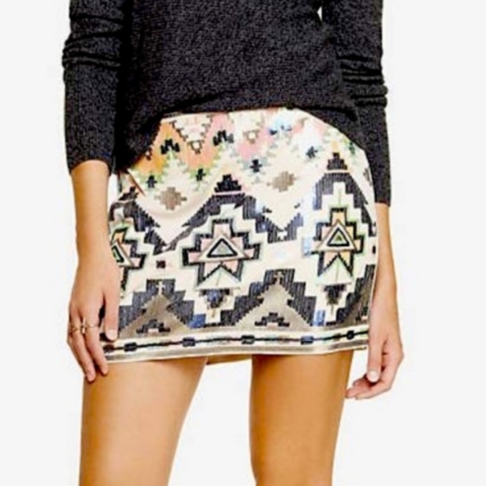 Marineblu sequin mini skirt. Size Small